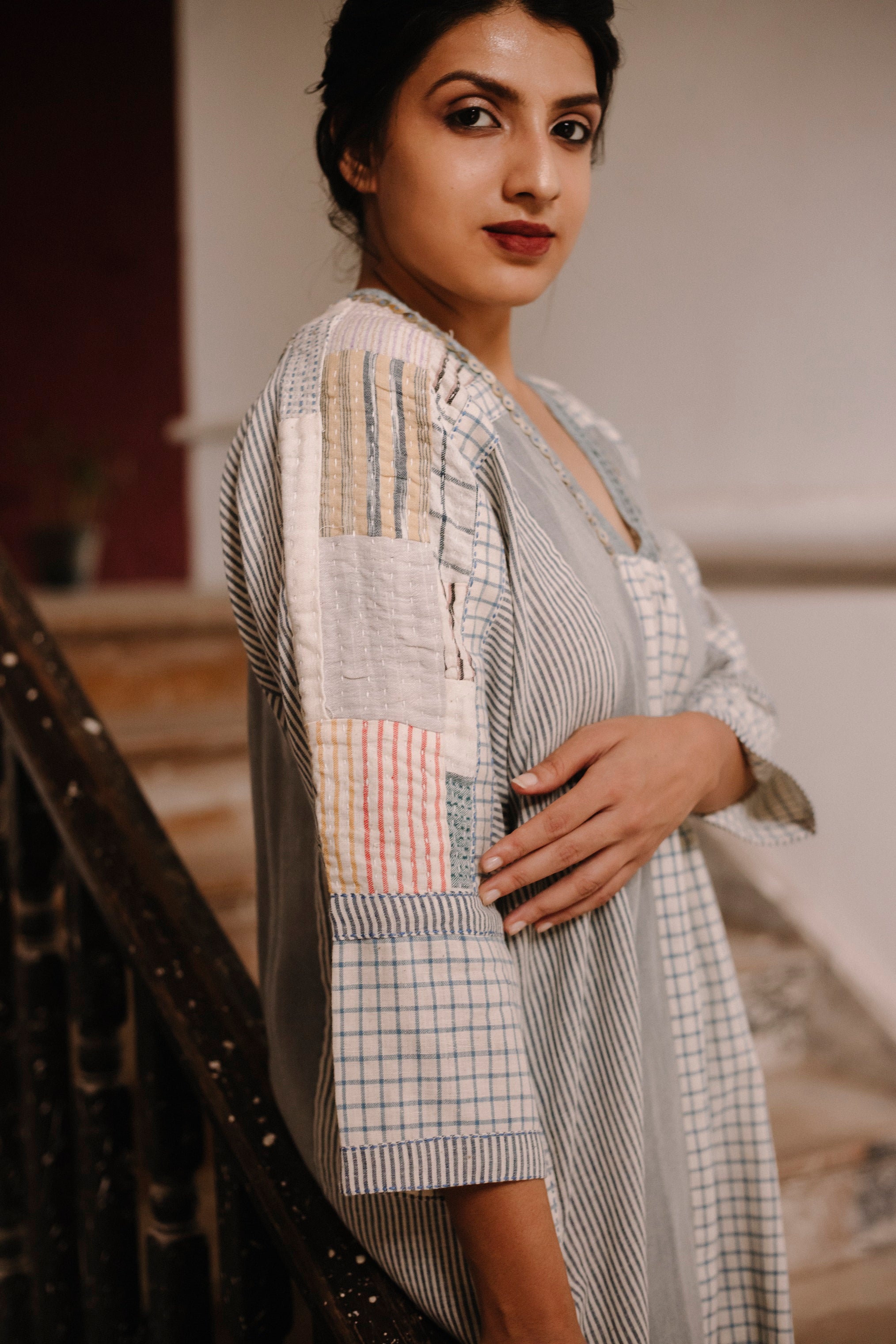 Nova Grey Patchwork Dress