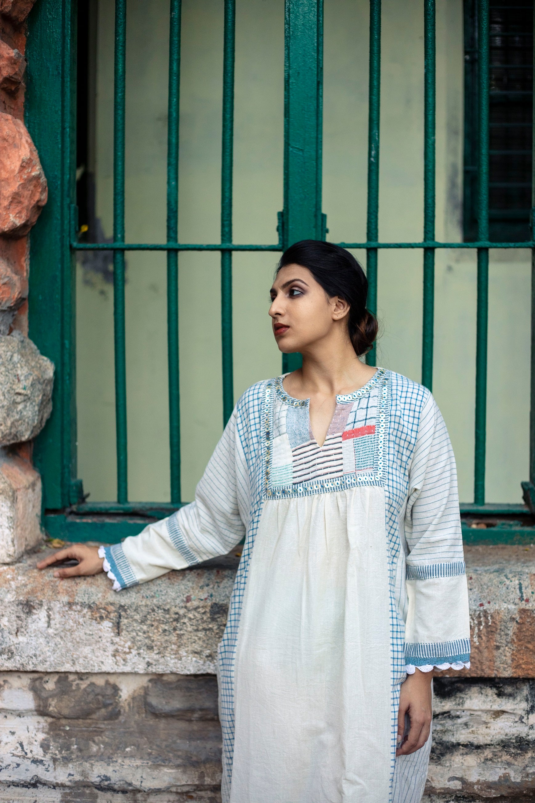 Finch Ivory Patchwork Dress