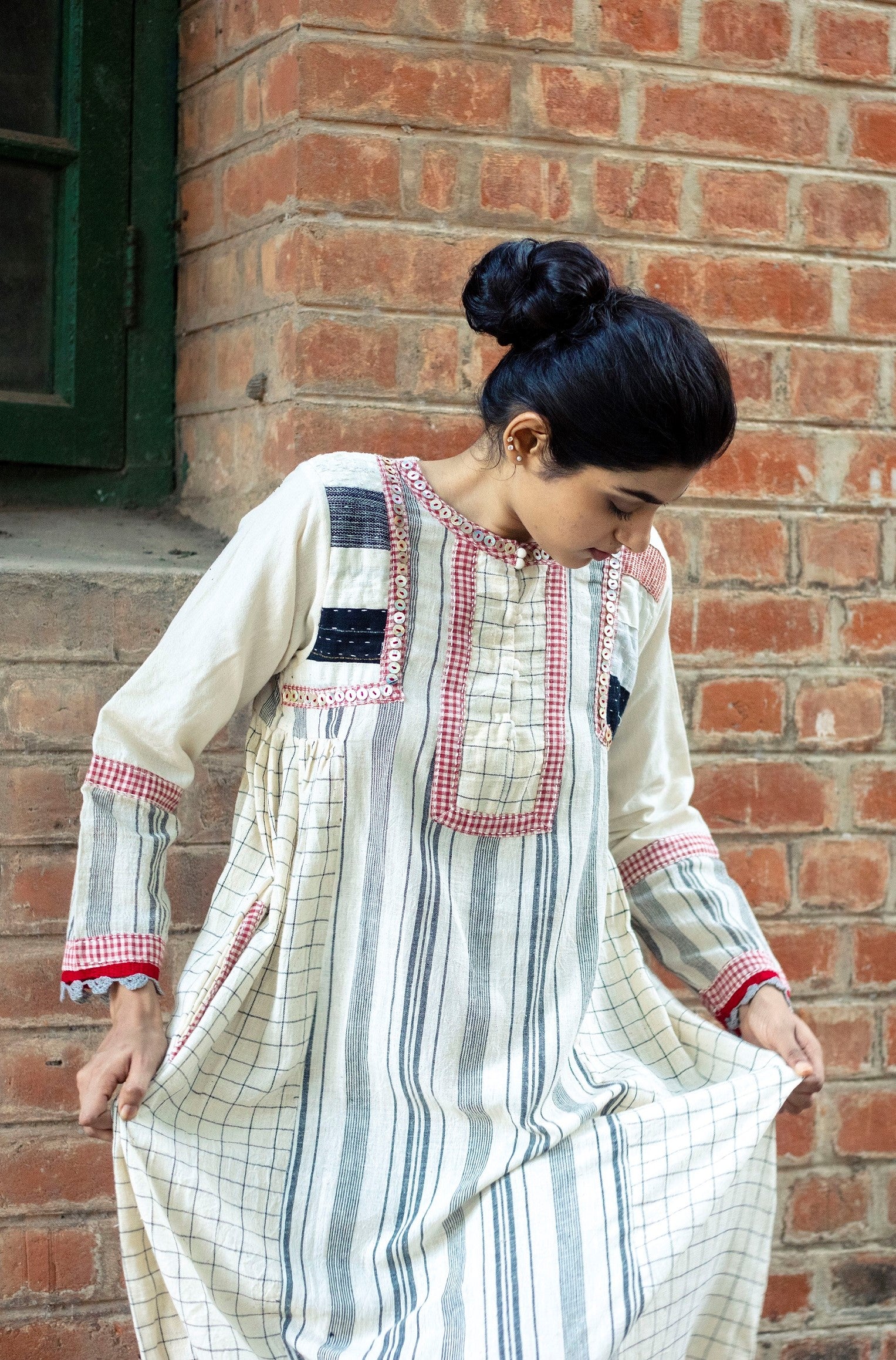 Indy Ivory Checks Dress