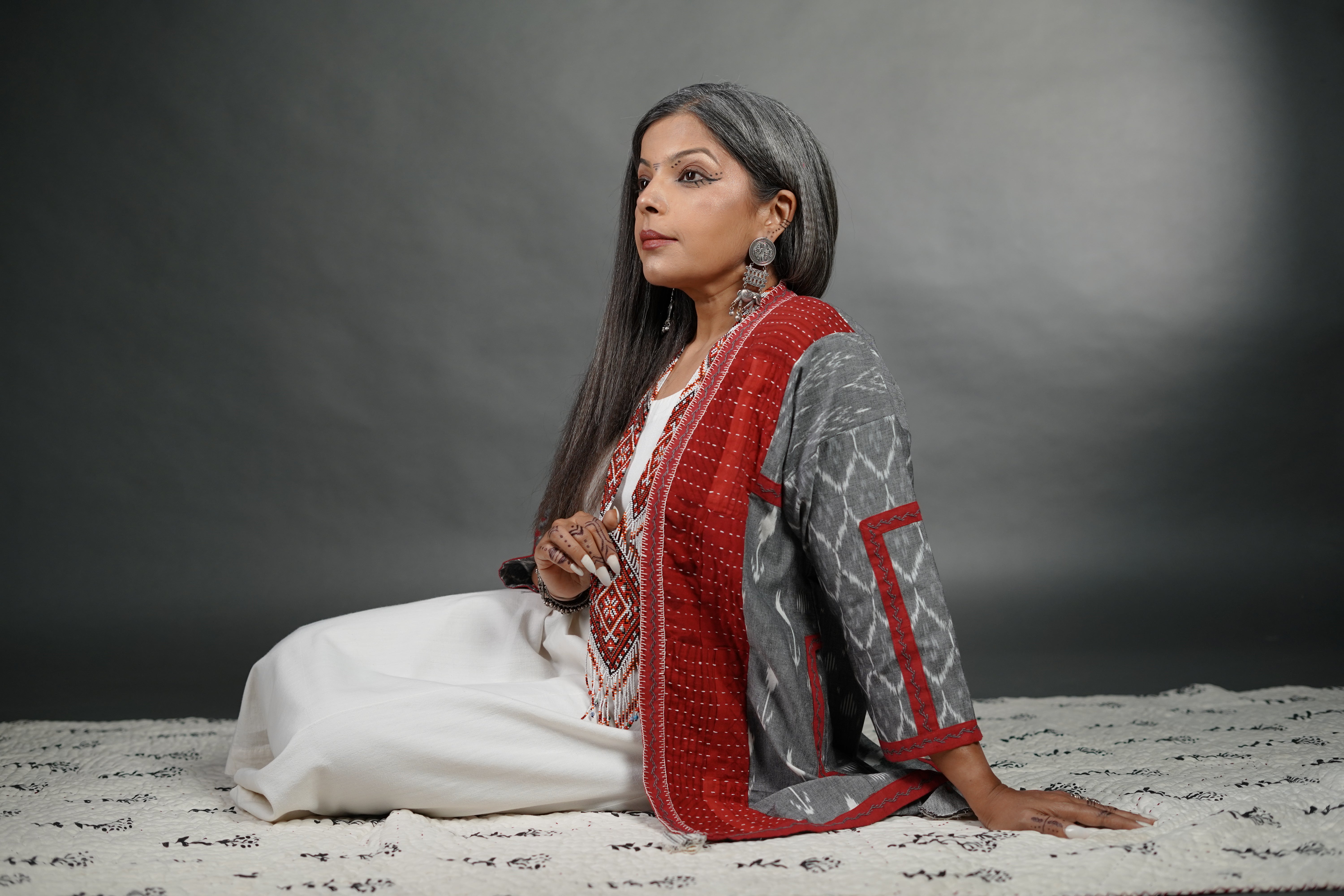 Tarini Double Ikkat Coat