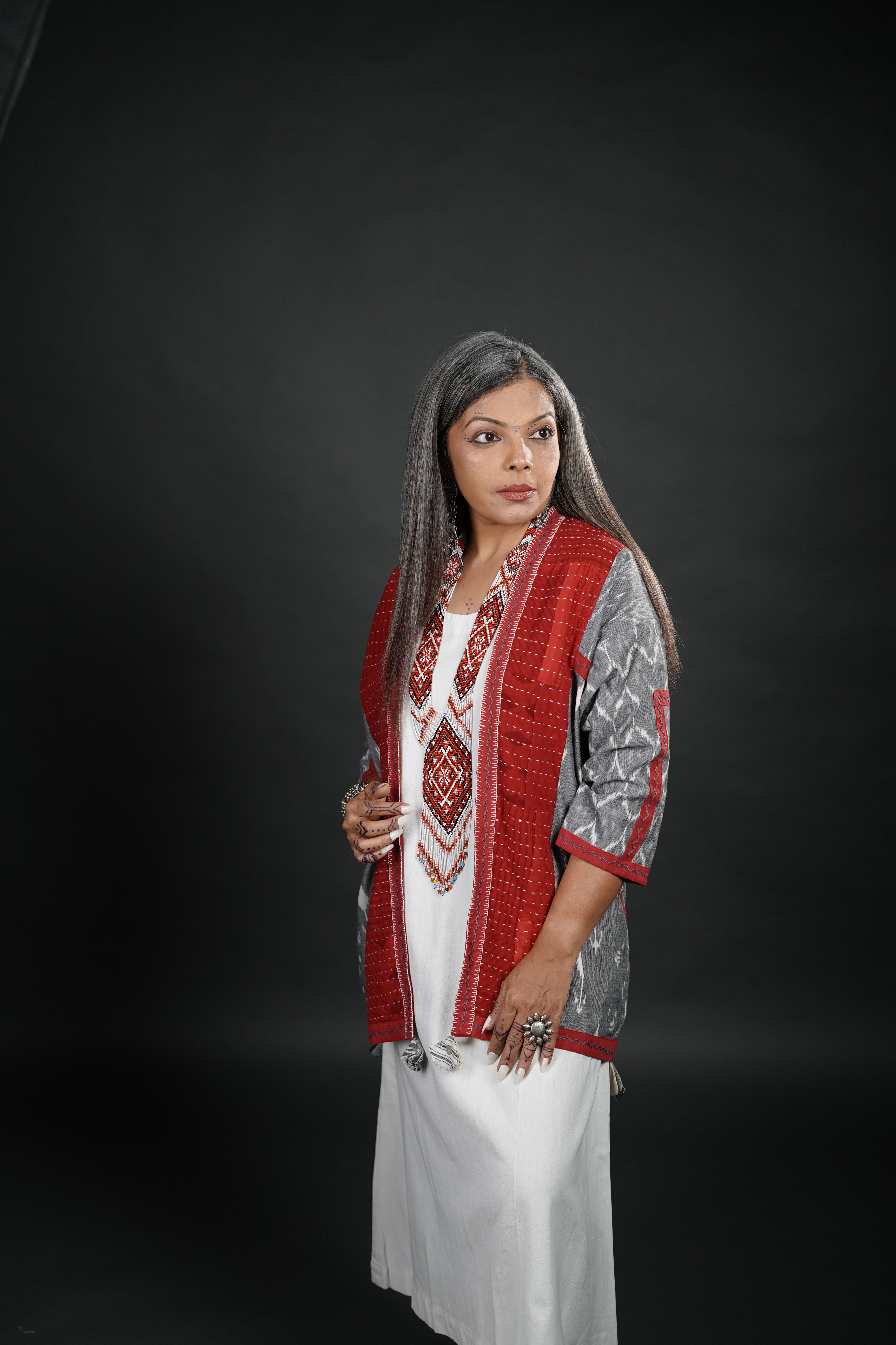 Tarini Double Ikkat Coat