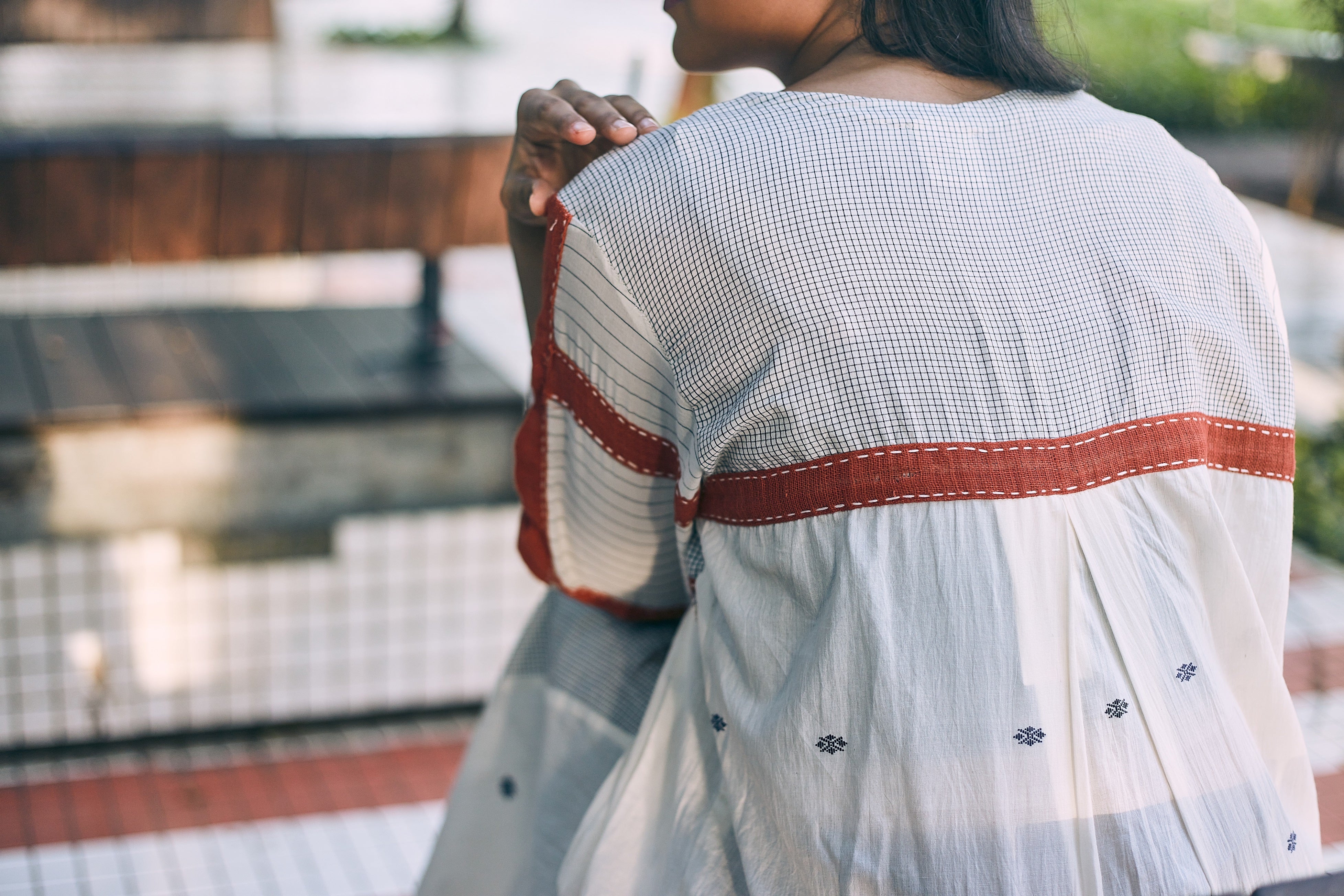 Ivory Mahi Cotton Jacket - Back Detail Iamge