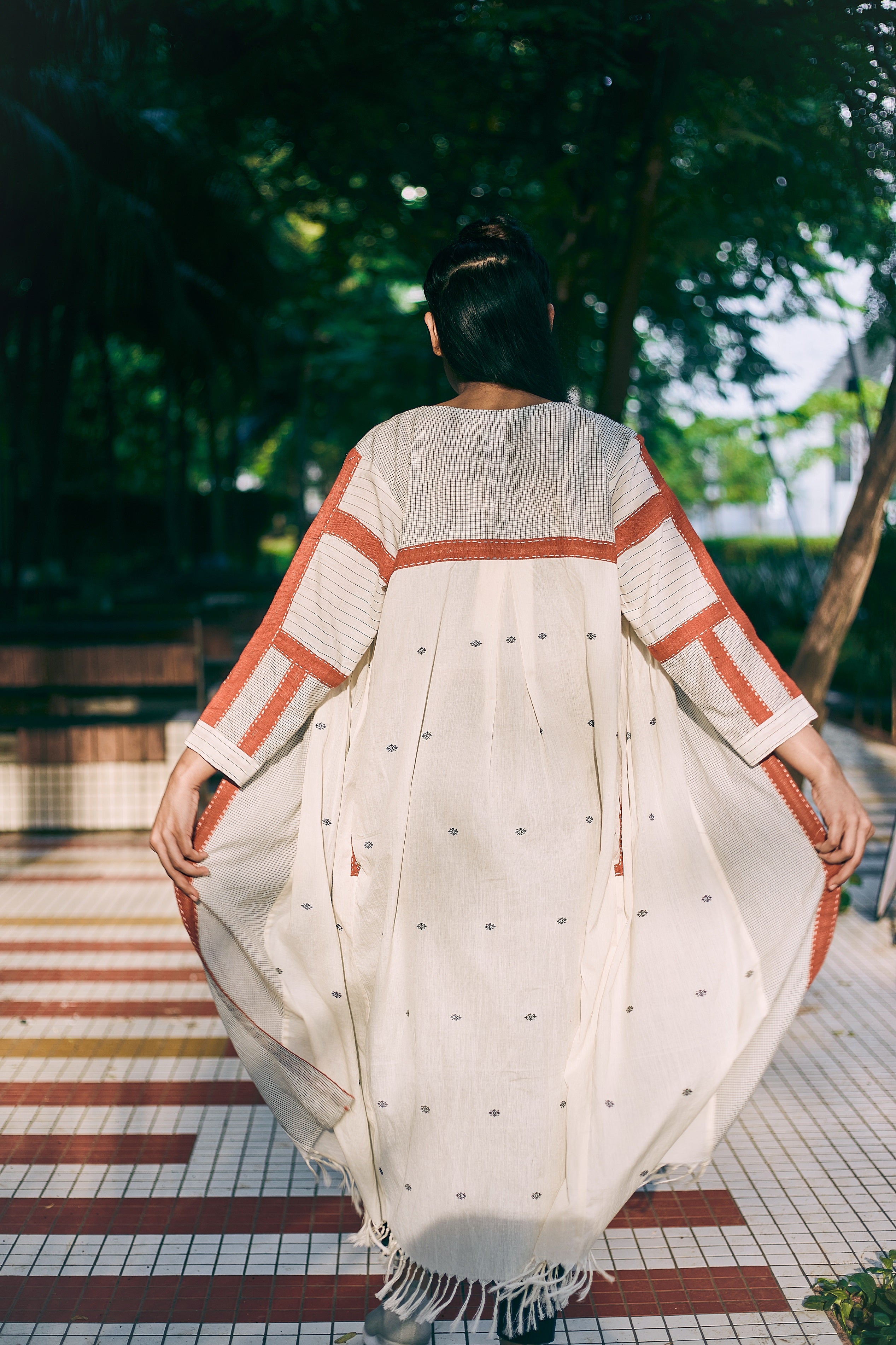 Ivory Mahi Cotton Jacket - Back Image