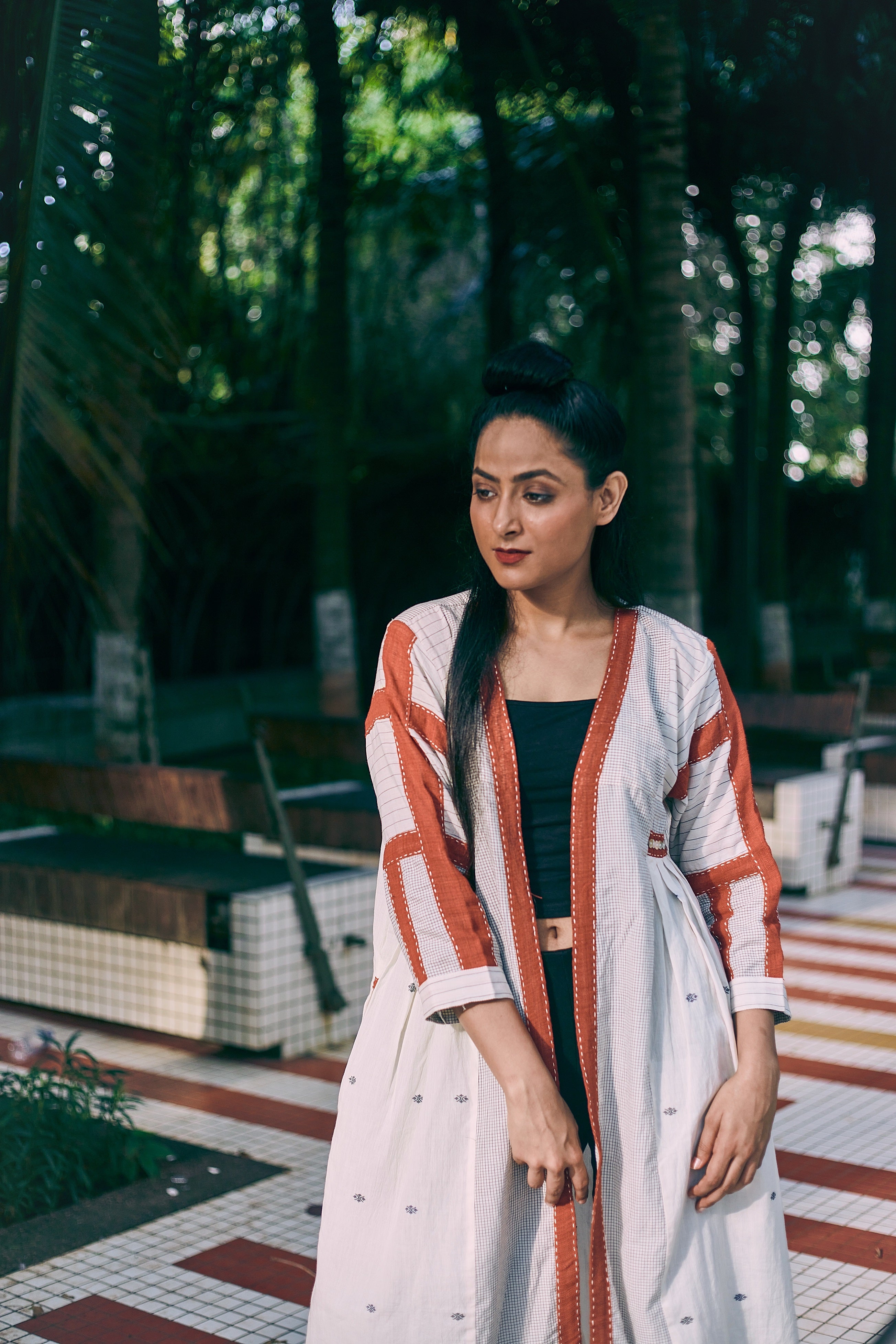 Ivory Mahi Cotton Jacket - Front Image