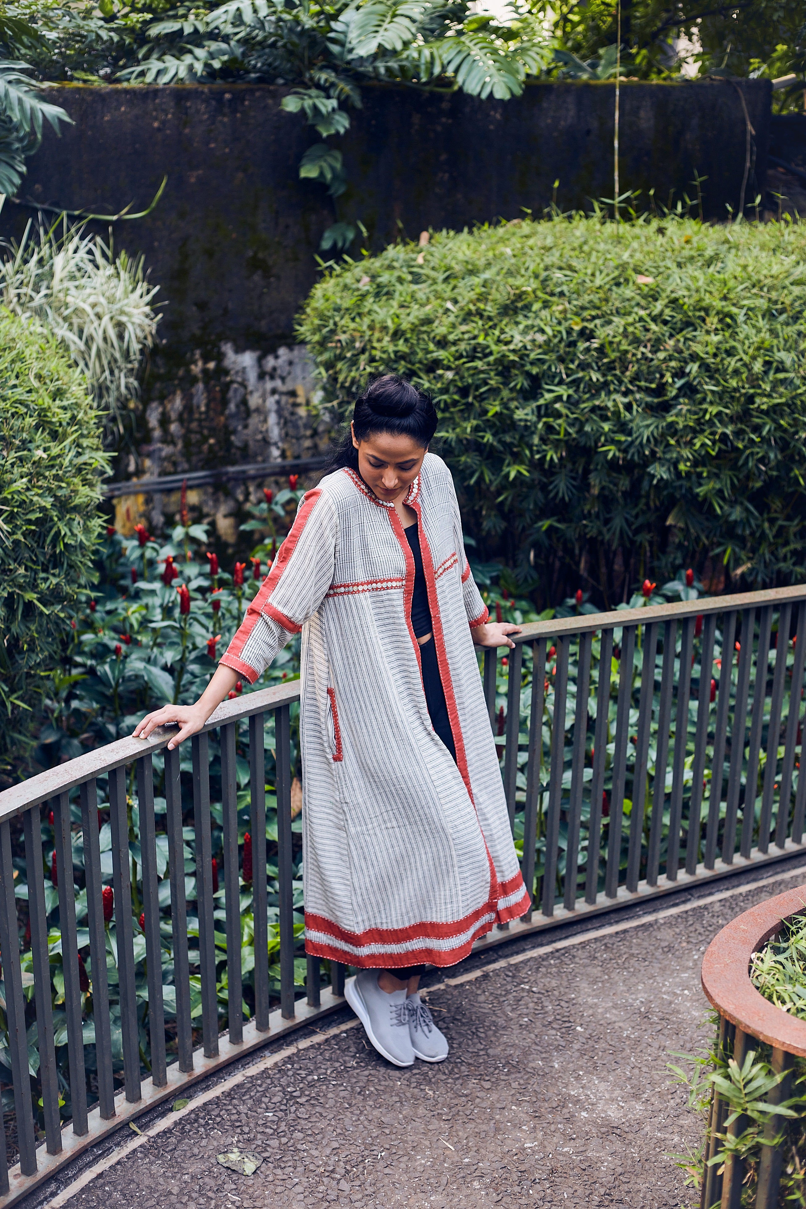 Ivory Mahi Cotton Jacket - Styled Image