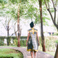 Grey-Mustard Kosi Sleeveless Cotton Dress - Back Image