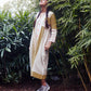 Ivory-Mustard Sina Loose Fit Cotton Dress - Styled Image