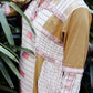 Ivory-Mustard Sina Loose Fit Cotton Dress - Side Detail Image