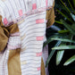Ivory-Mustard Sina Loose Fit Cotton Dress - Back Detail Image