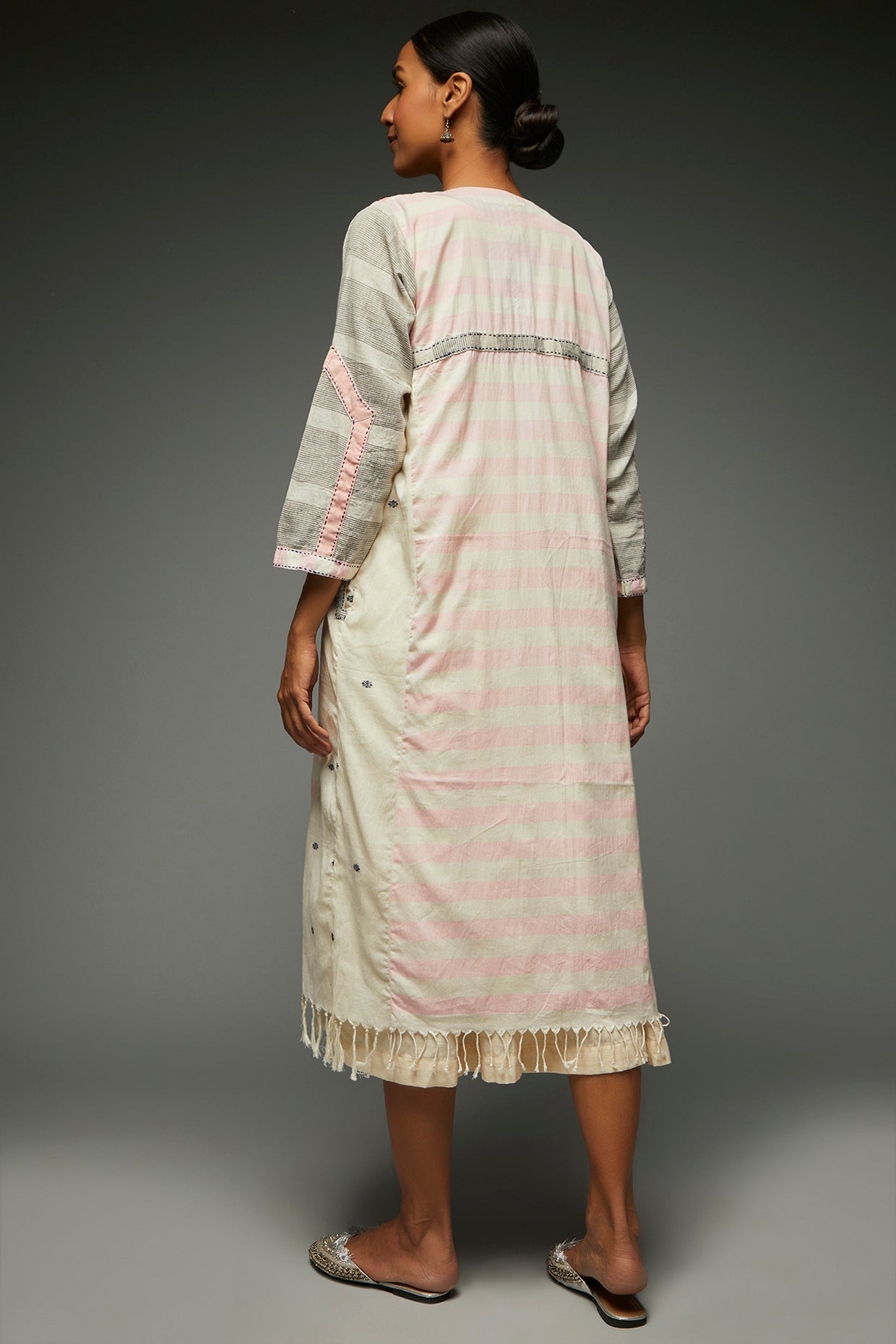 Misha Blush Pink Long Jacket - Back Image