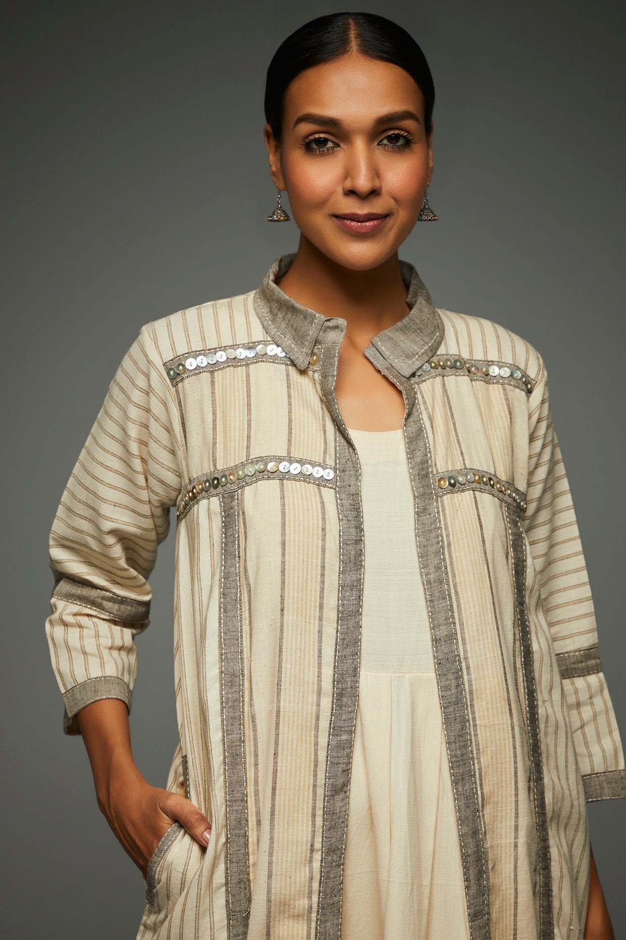 Ira Beige Long Jacket