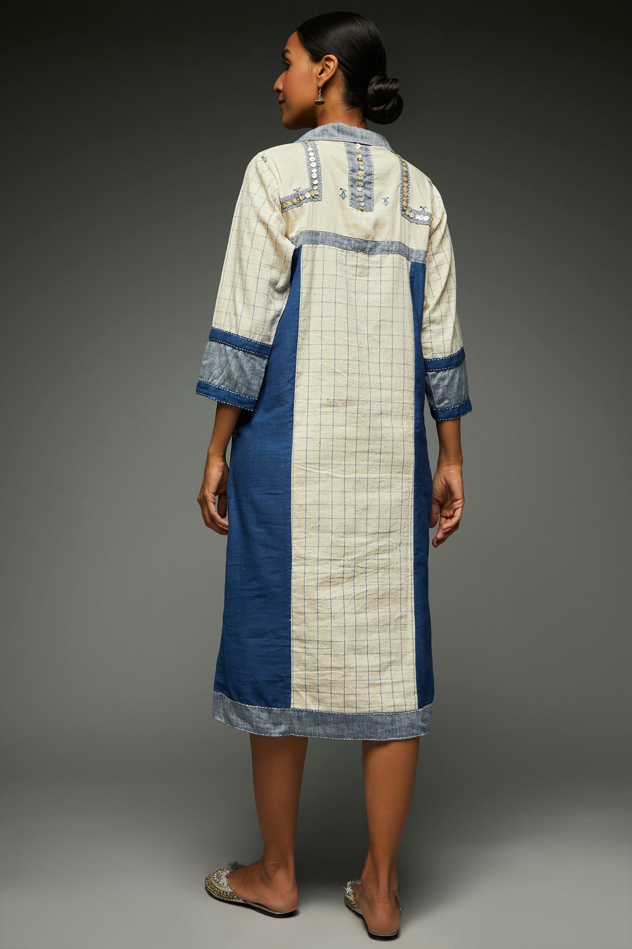 Eva Indigo Dress - Back Image