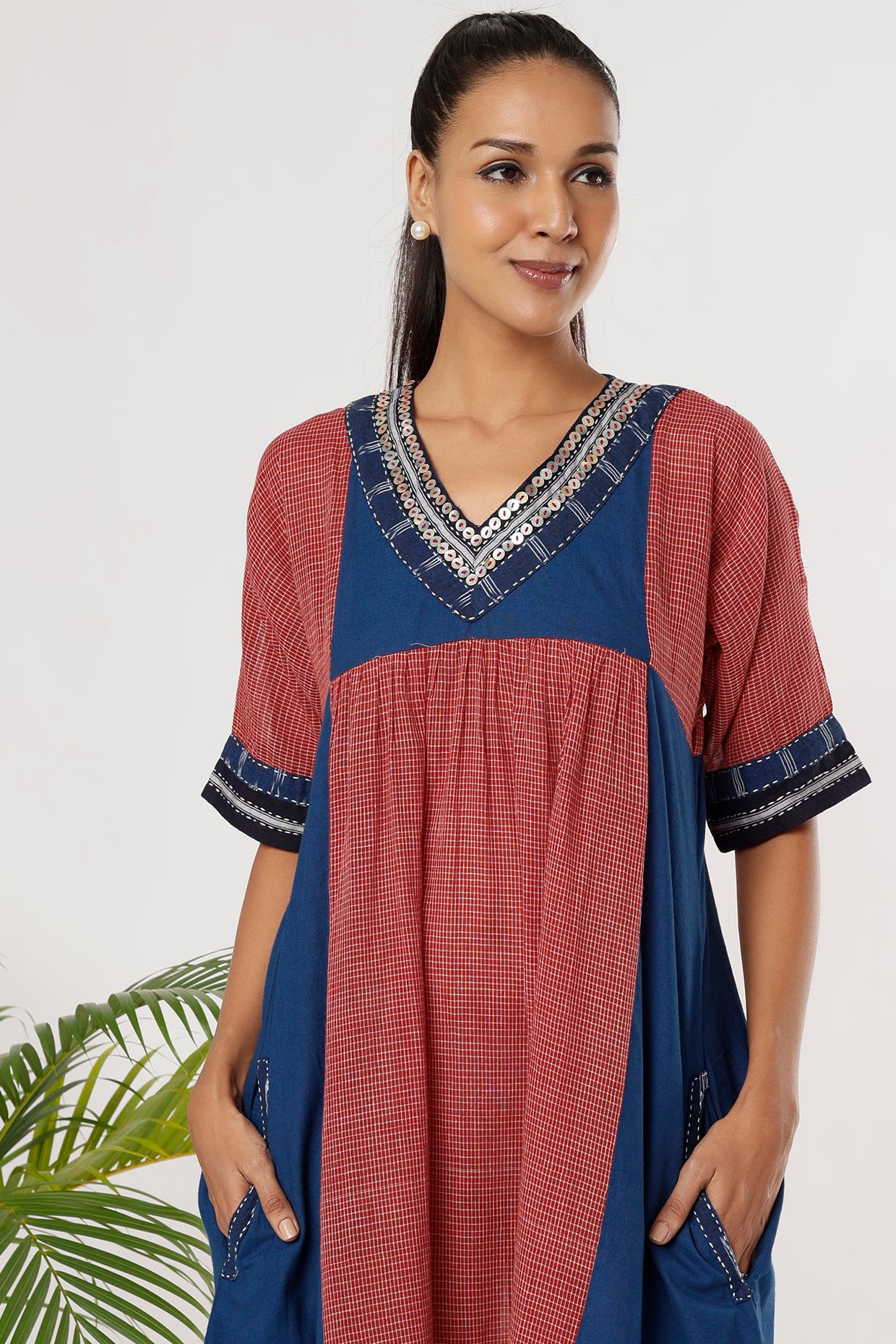 Girija Panel Dress - Front Detail Image