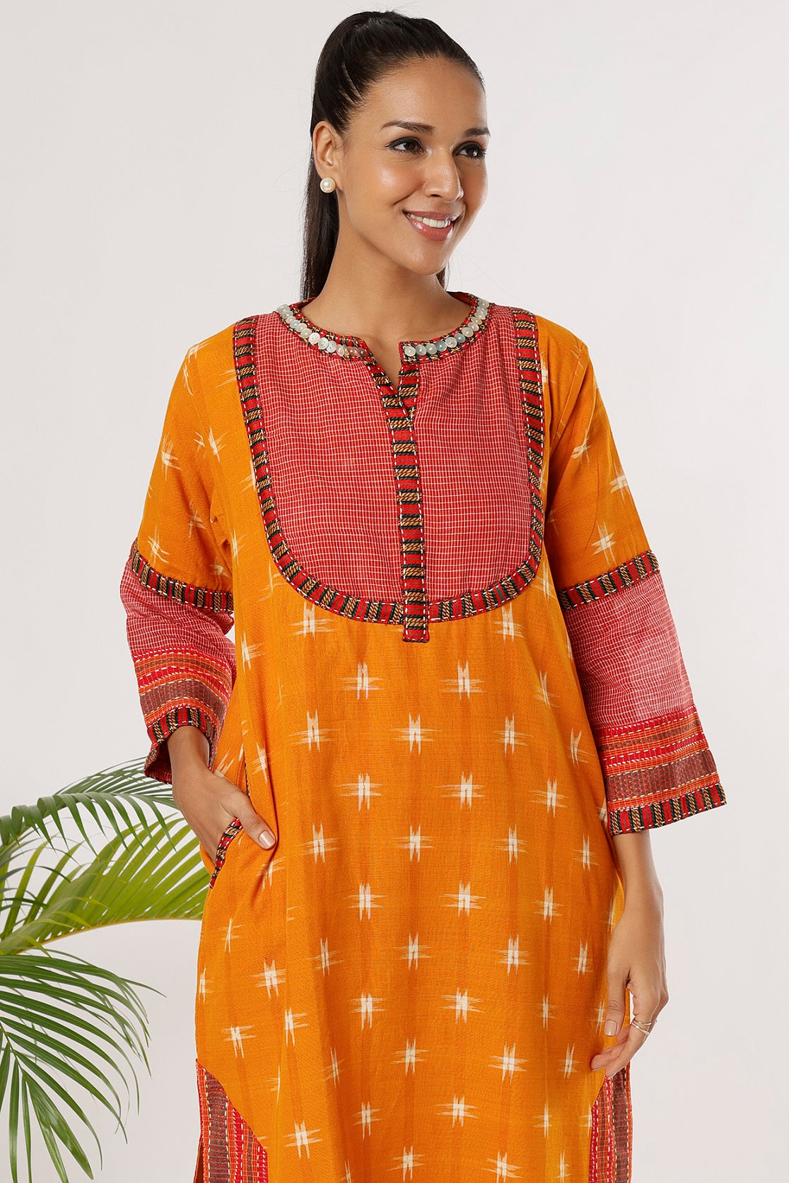 Sahiti Yoke Dress - Front Detail Image