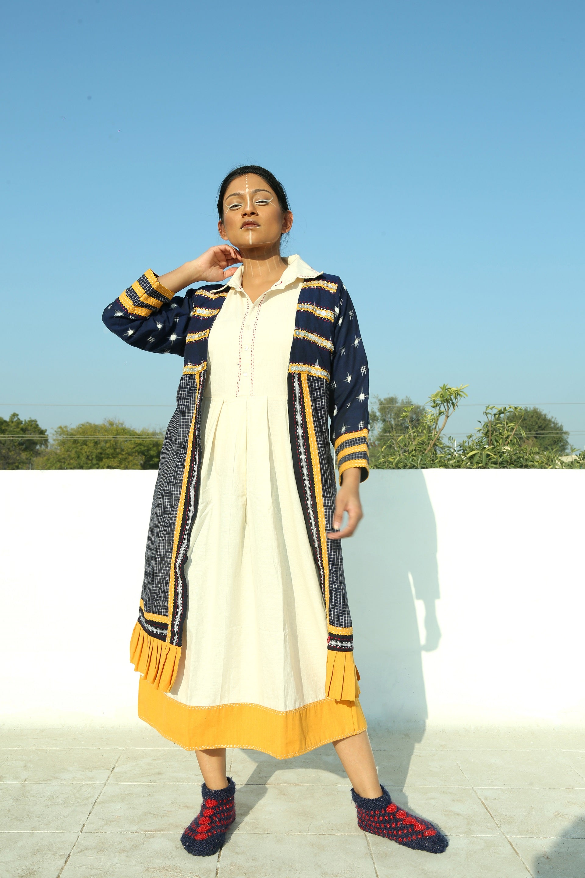 Golden Shower 2 Piece Dress - Jacket Set - Front Image