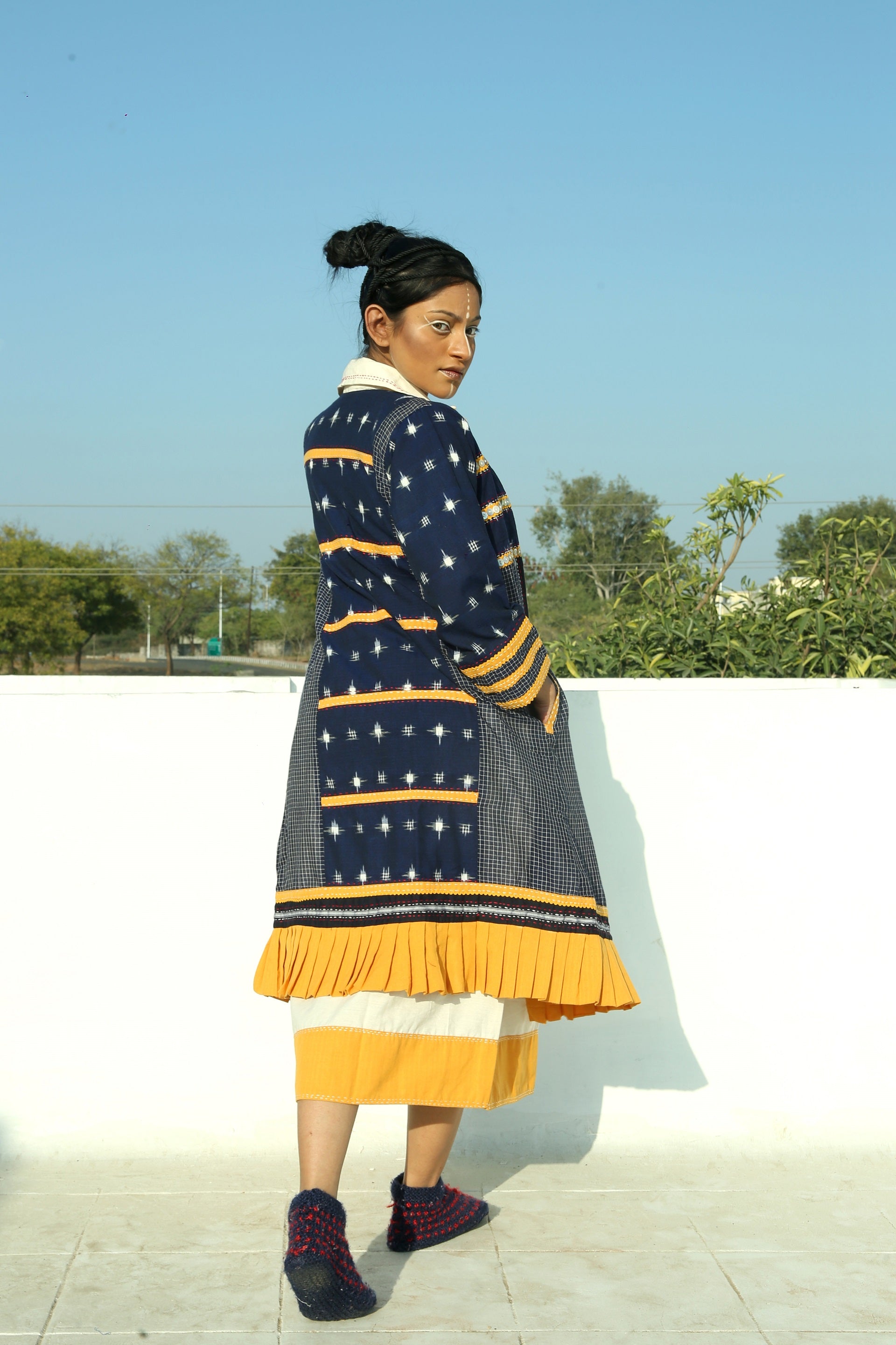 Golden Shower 2 Piece Dress - Jacket Set - Back Image