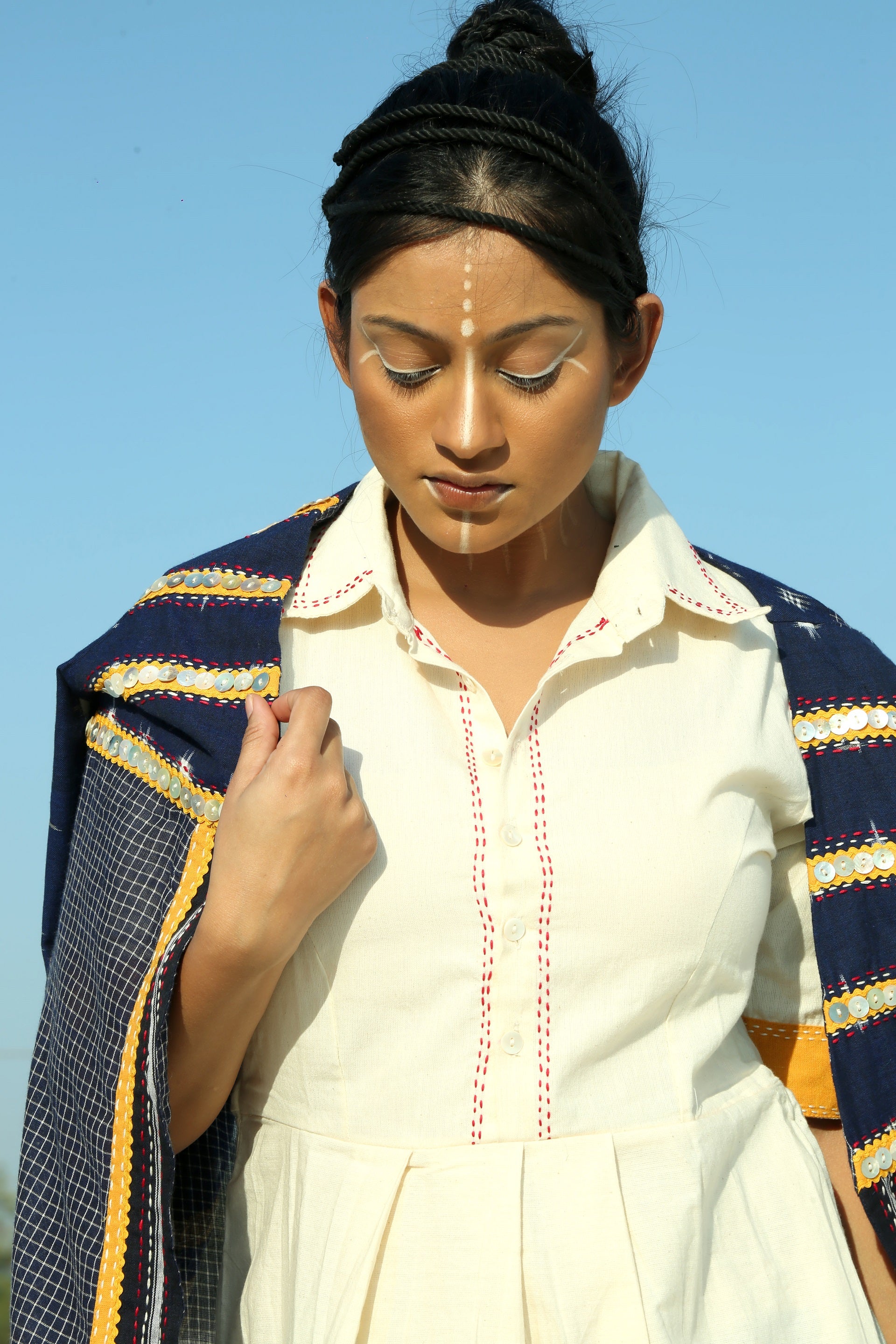 Golden Shower 2 Piece Dress - Jacket Set - Front Detail Image