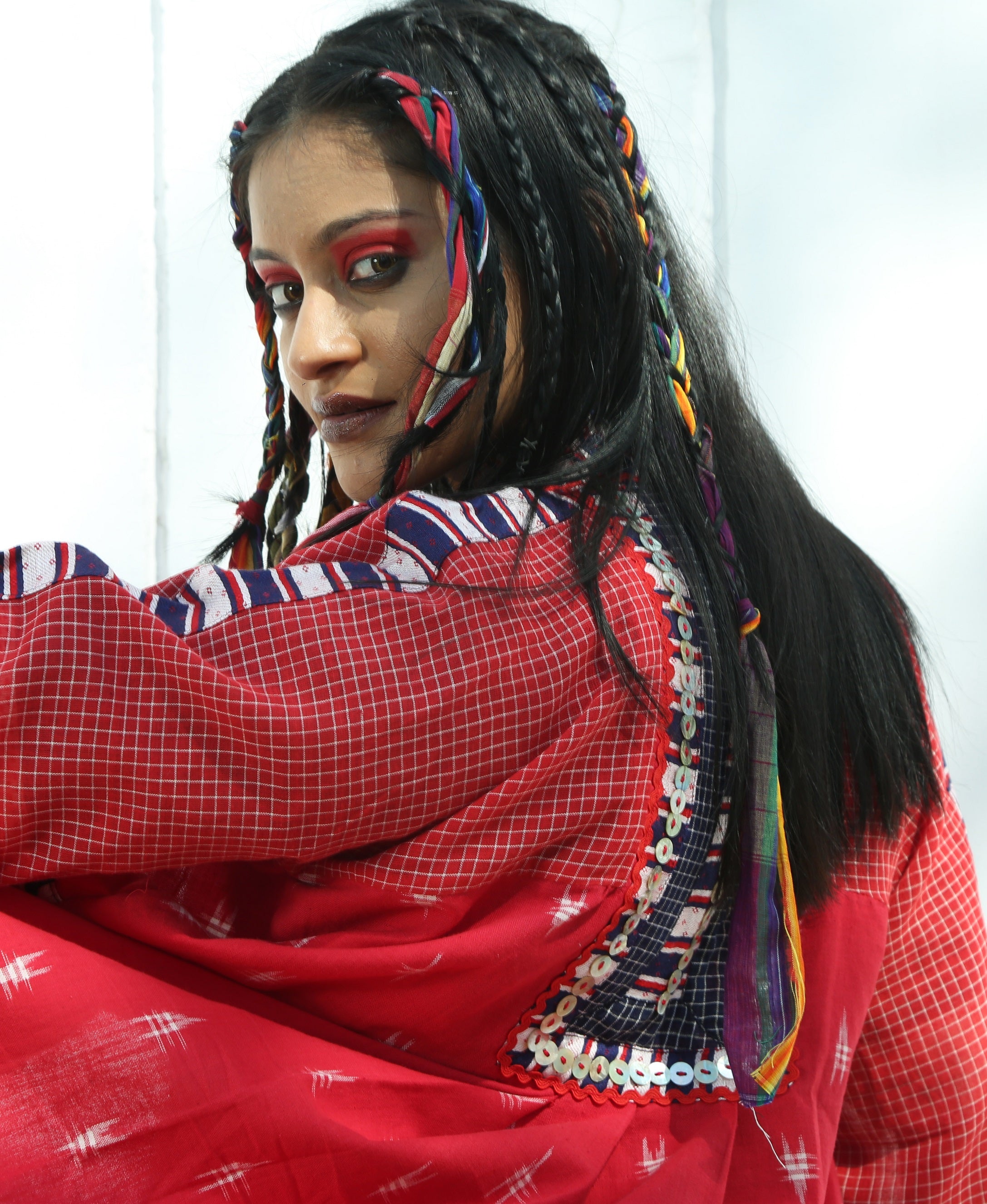 Ahilya Ikkat Jacket - Back Detail Image