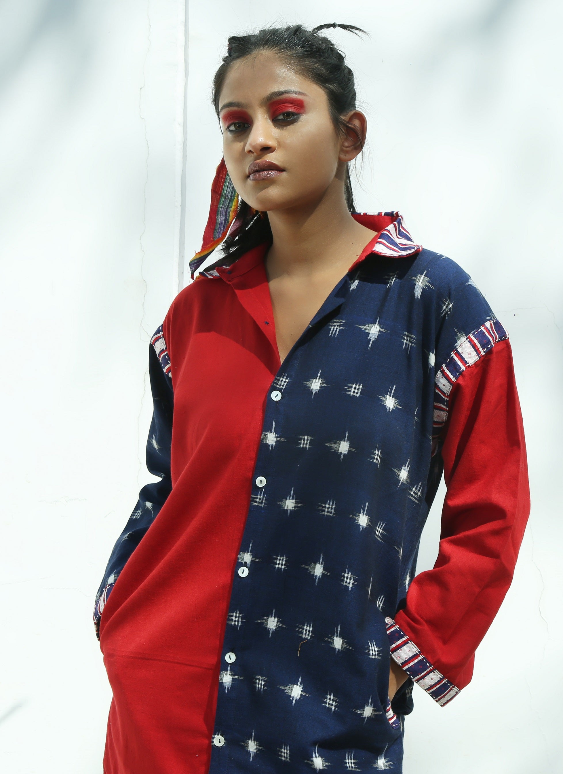 Aastha Shirt Dress - Front Detail Image