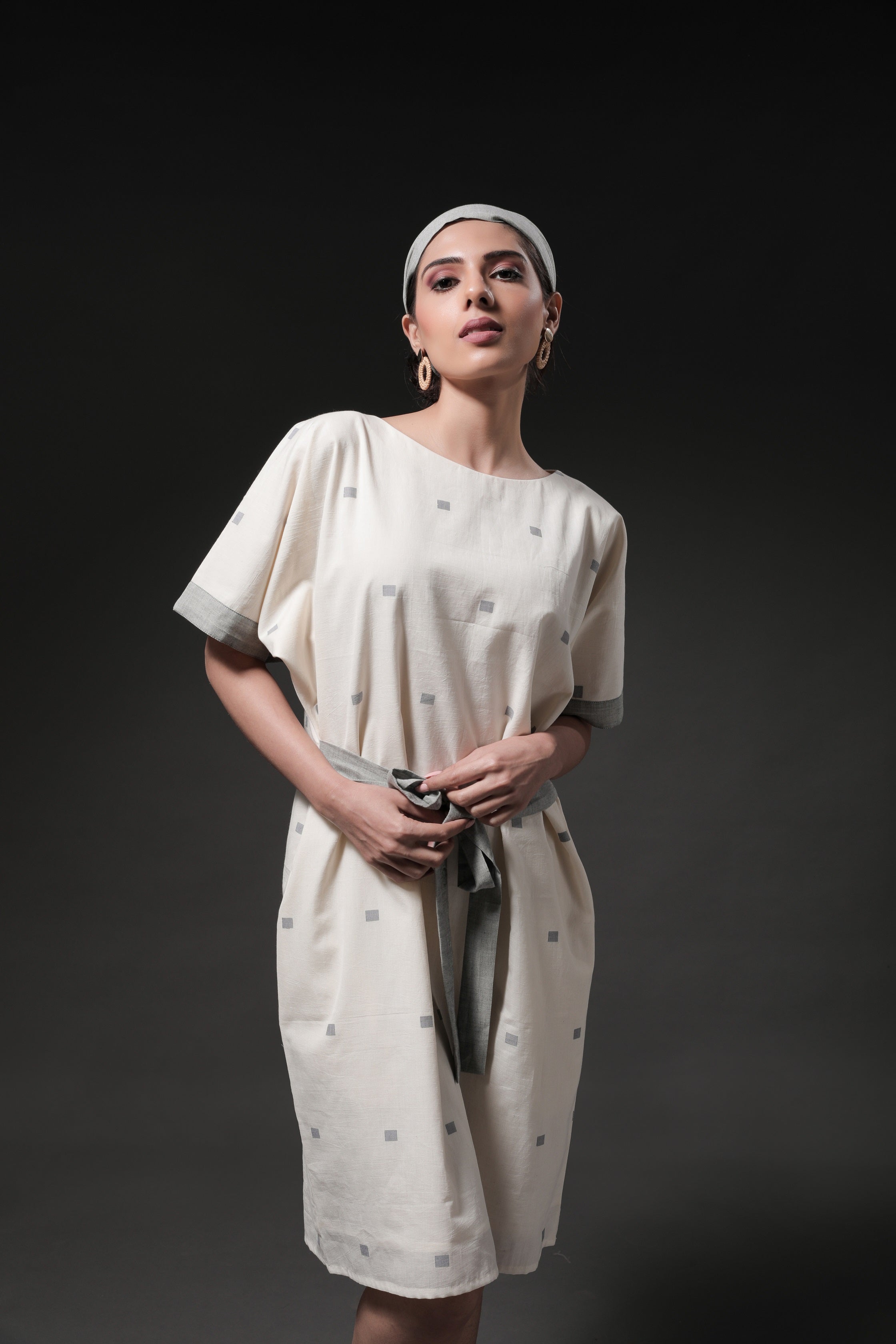 Aster Boat Neck Dress - Front Image