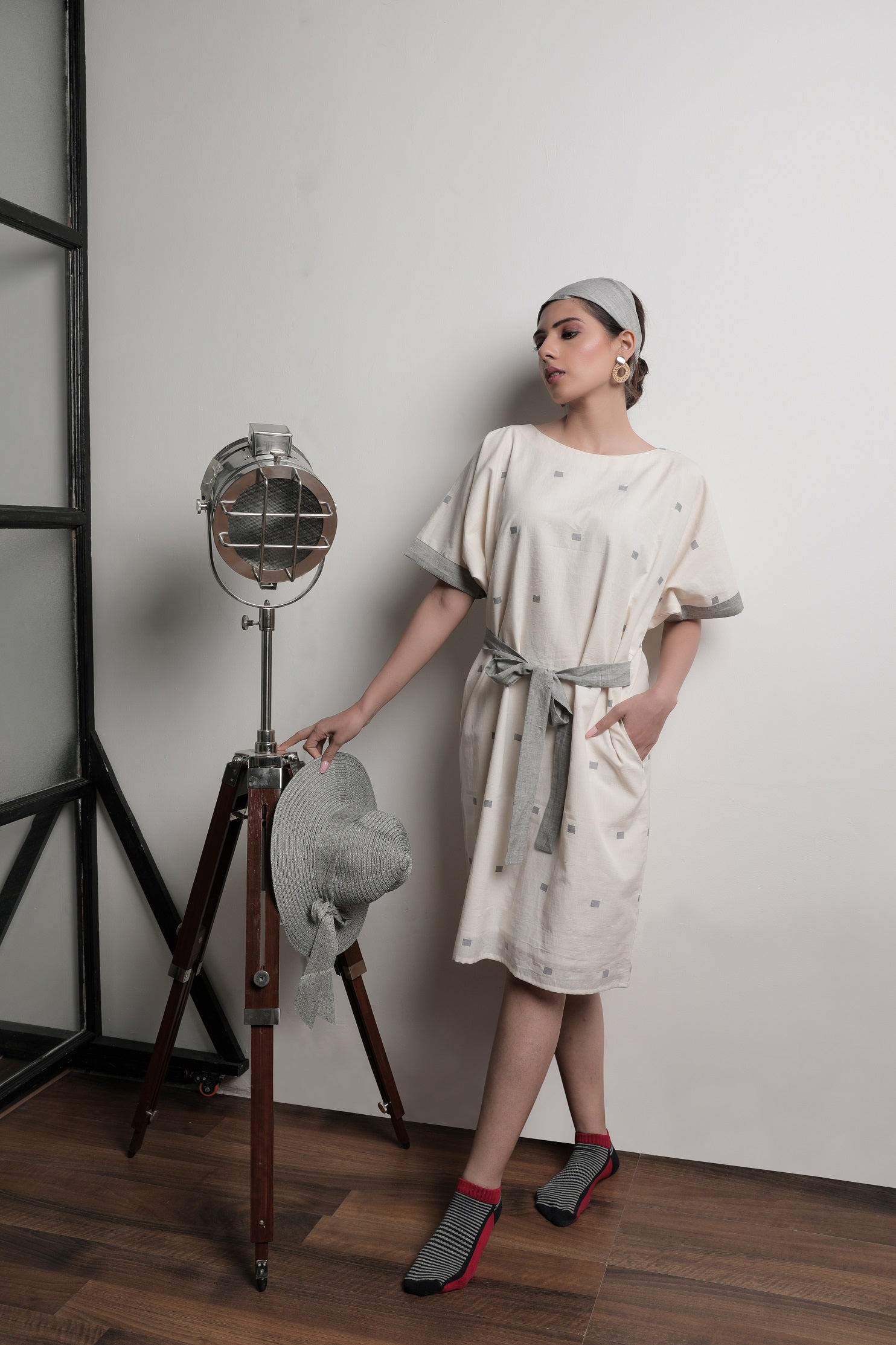 Aster Boat Neck Dress - Styled Image