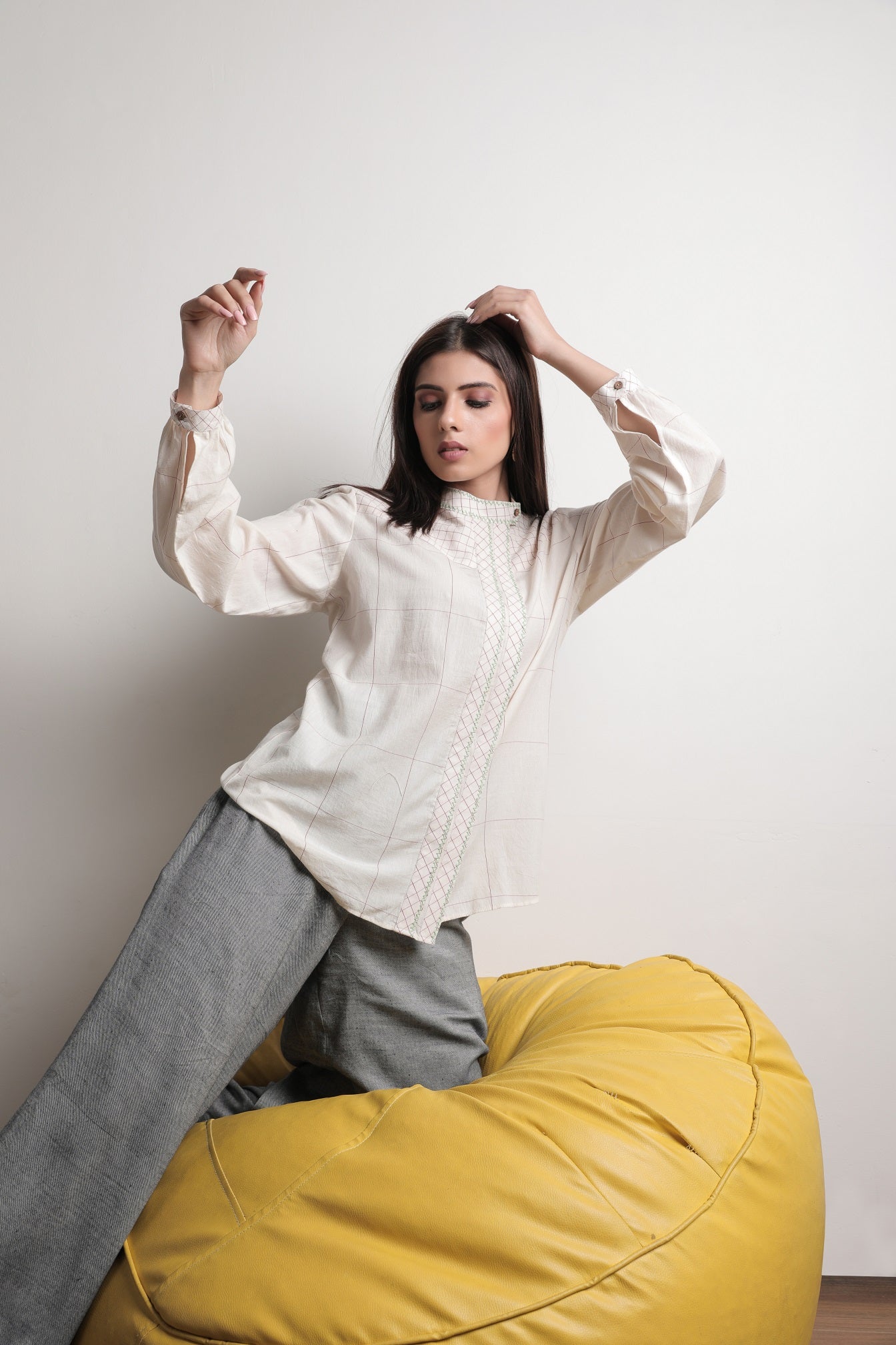 Tulip High Neck Shirt - Styled Image