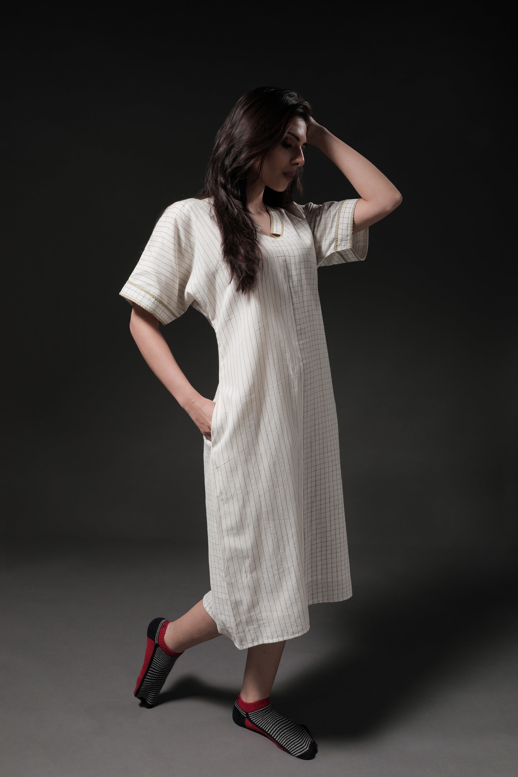 Dahlia V Neck Dress - Side Image