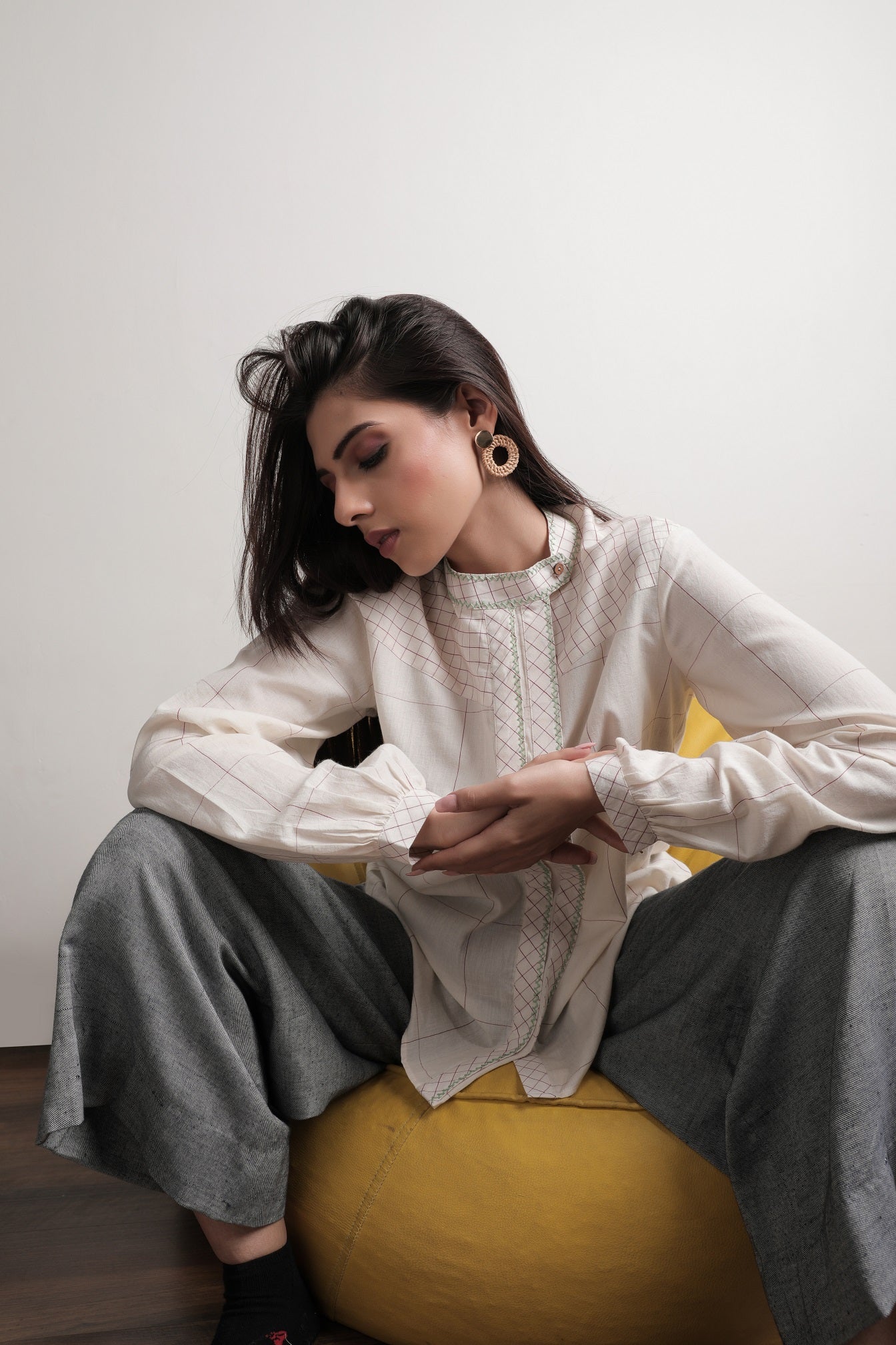 Tulip High Neck Shirt - Styled Image