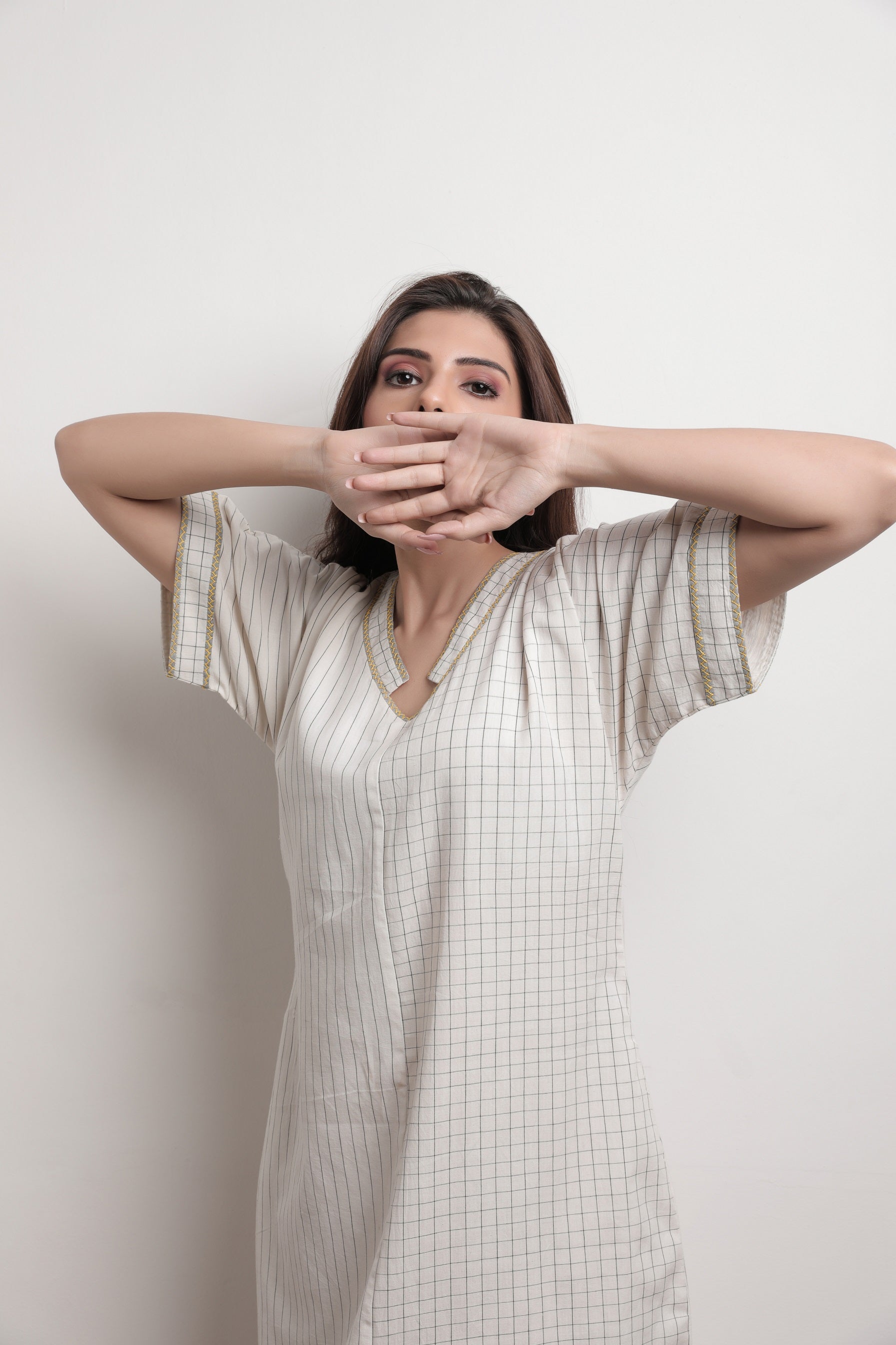 Dahlia V Neck Dress - Styled Image