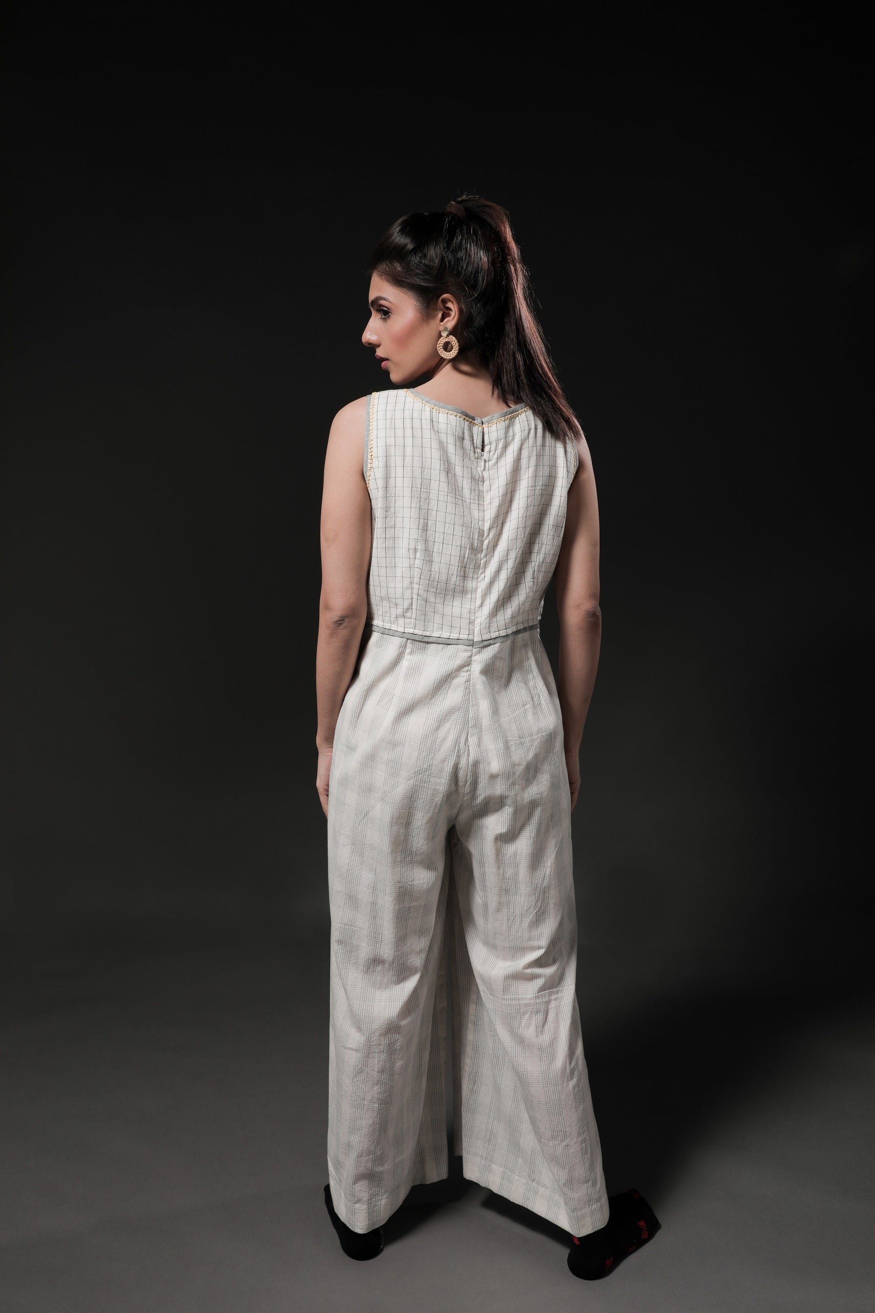 Scarlet Milkweed Round Neck Jumpsuit - Back Image