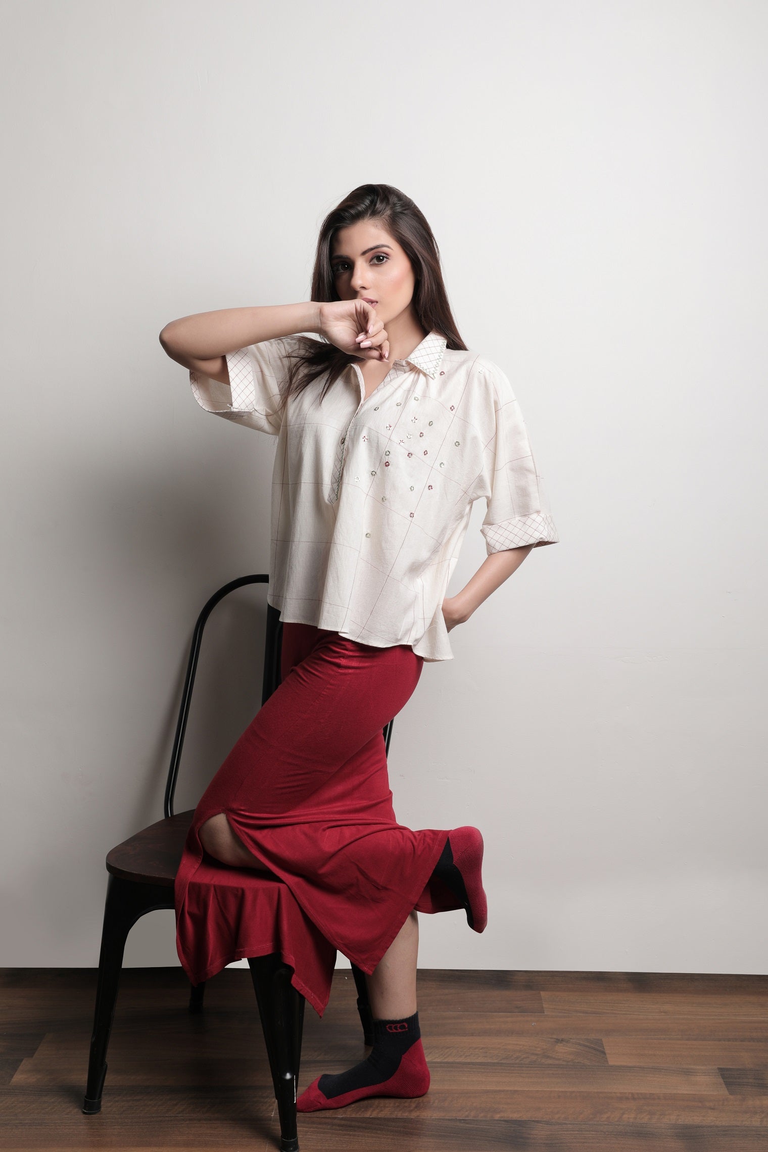 Lilac Button Down Shirt - Styled Image