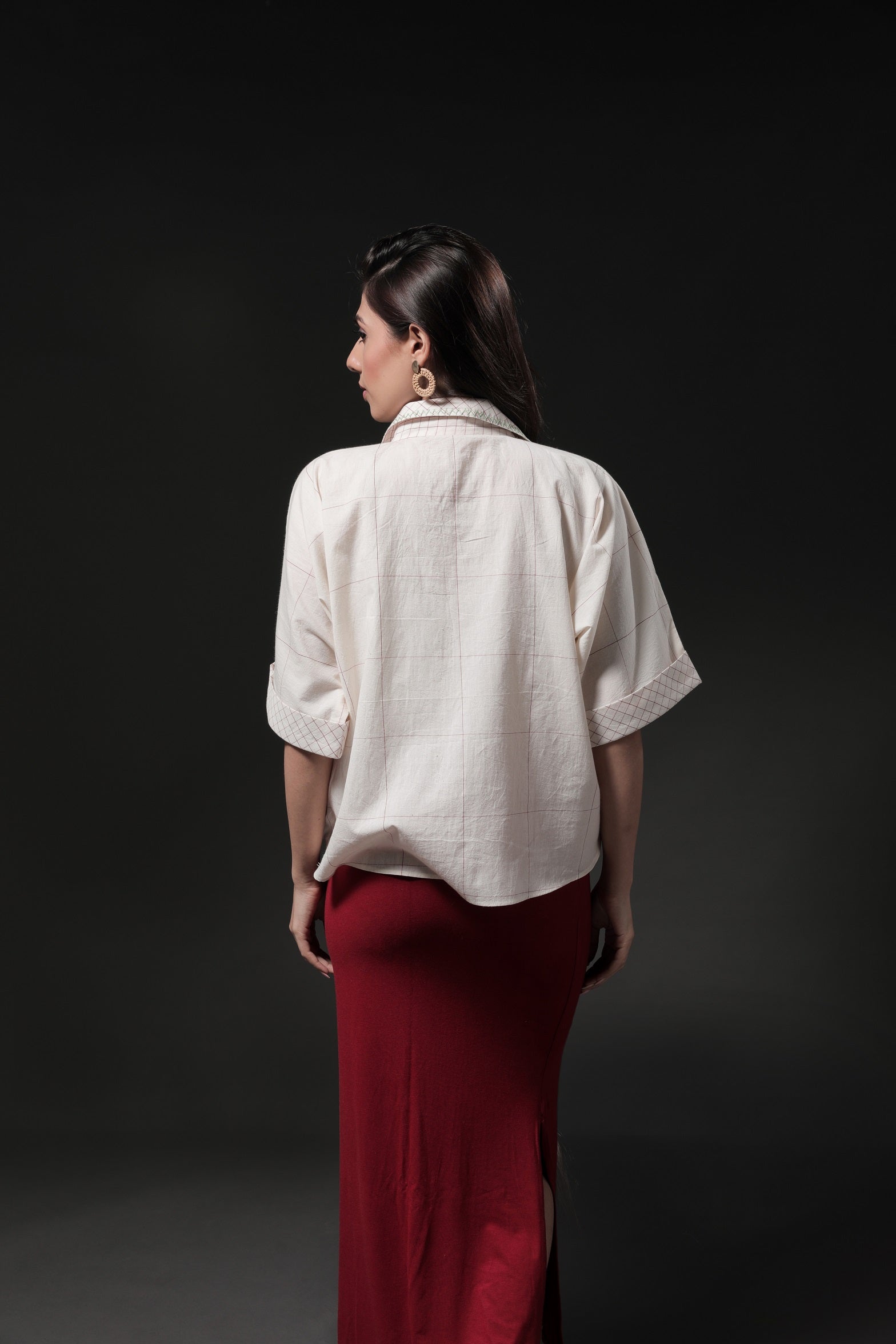 Lilac Button Down Shirt - Back Image