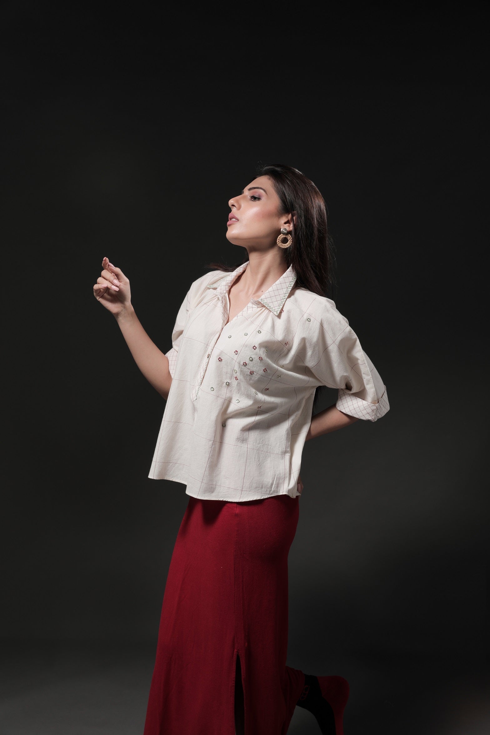 Lilac Button Down Shirt - Styled Image