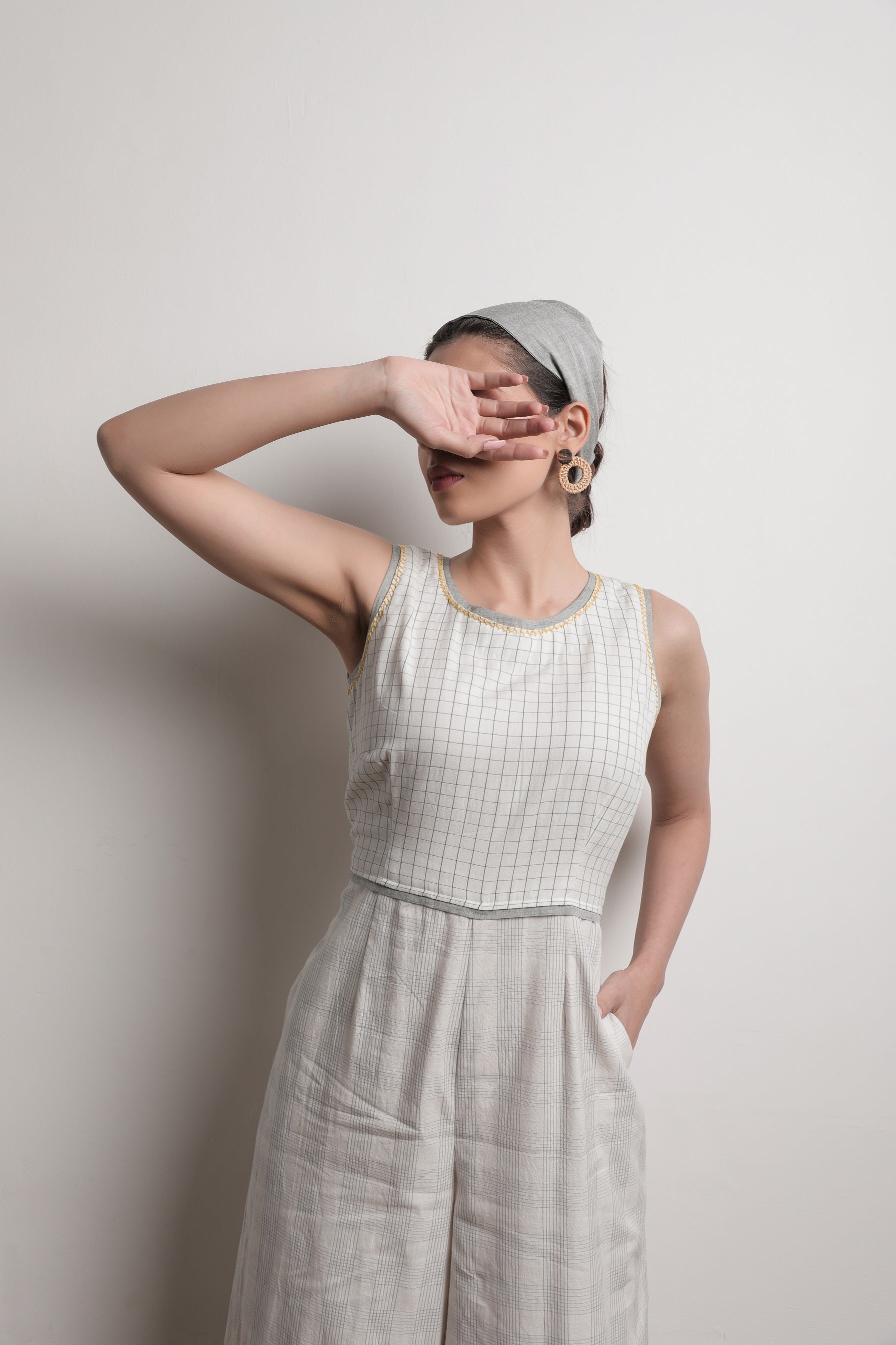 Scarlet Milkweed Round Neck Jumpsuit - Front Image