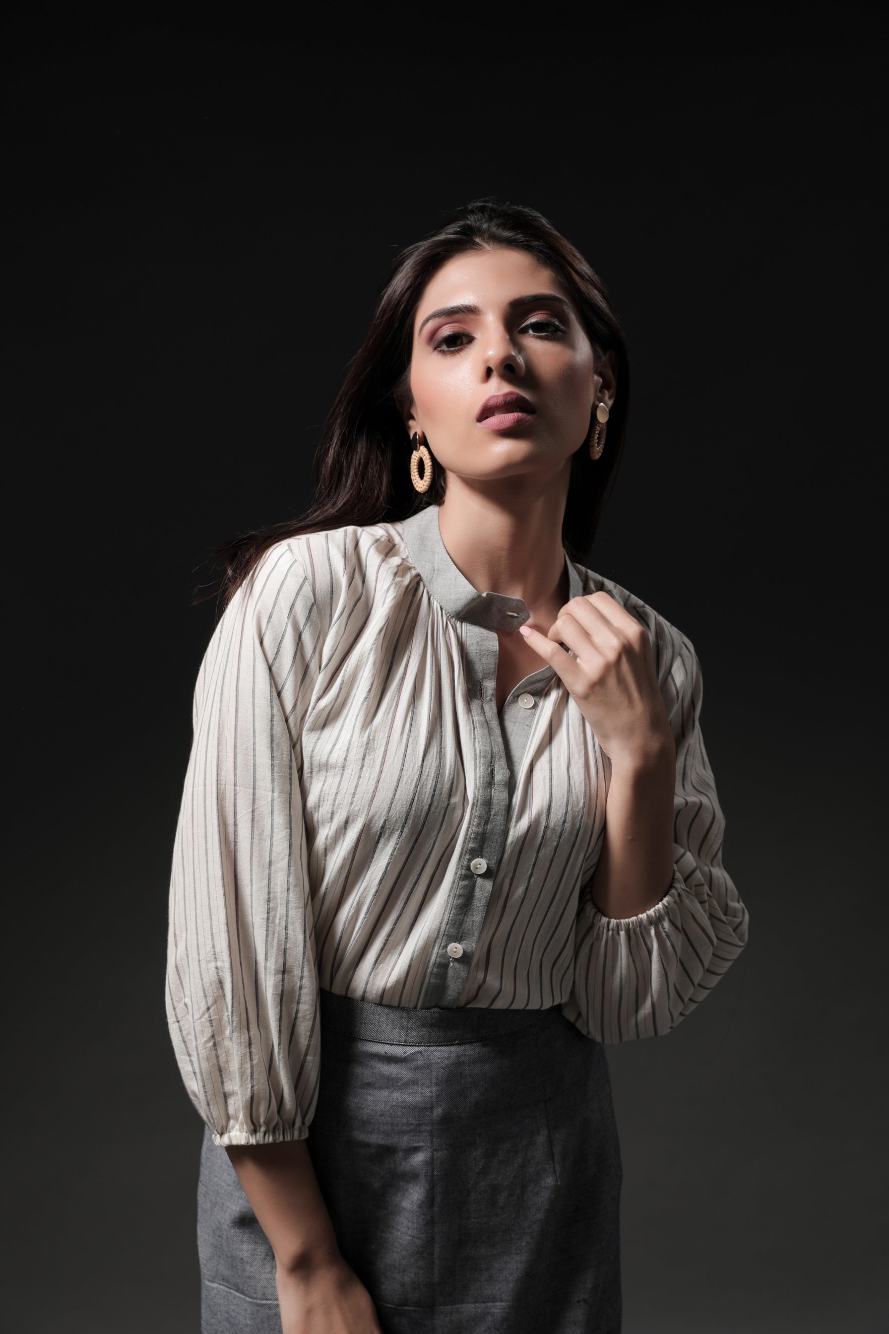 Murraya Round Neck Shirt - Front Detail Image