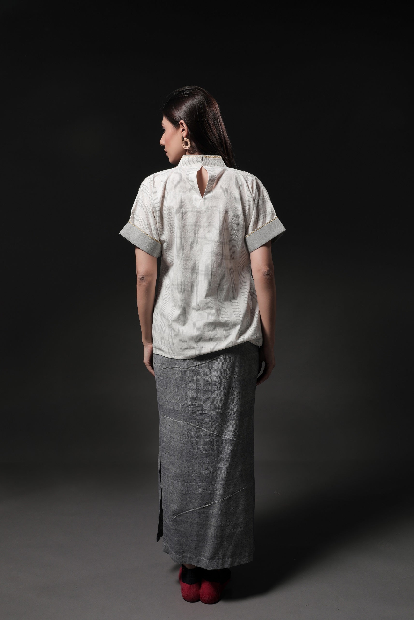 Orchid V-Neck Shirt - Back Image