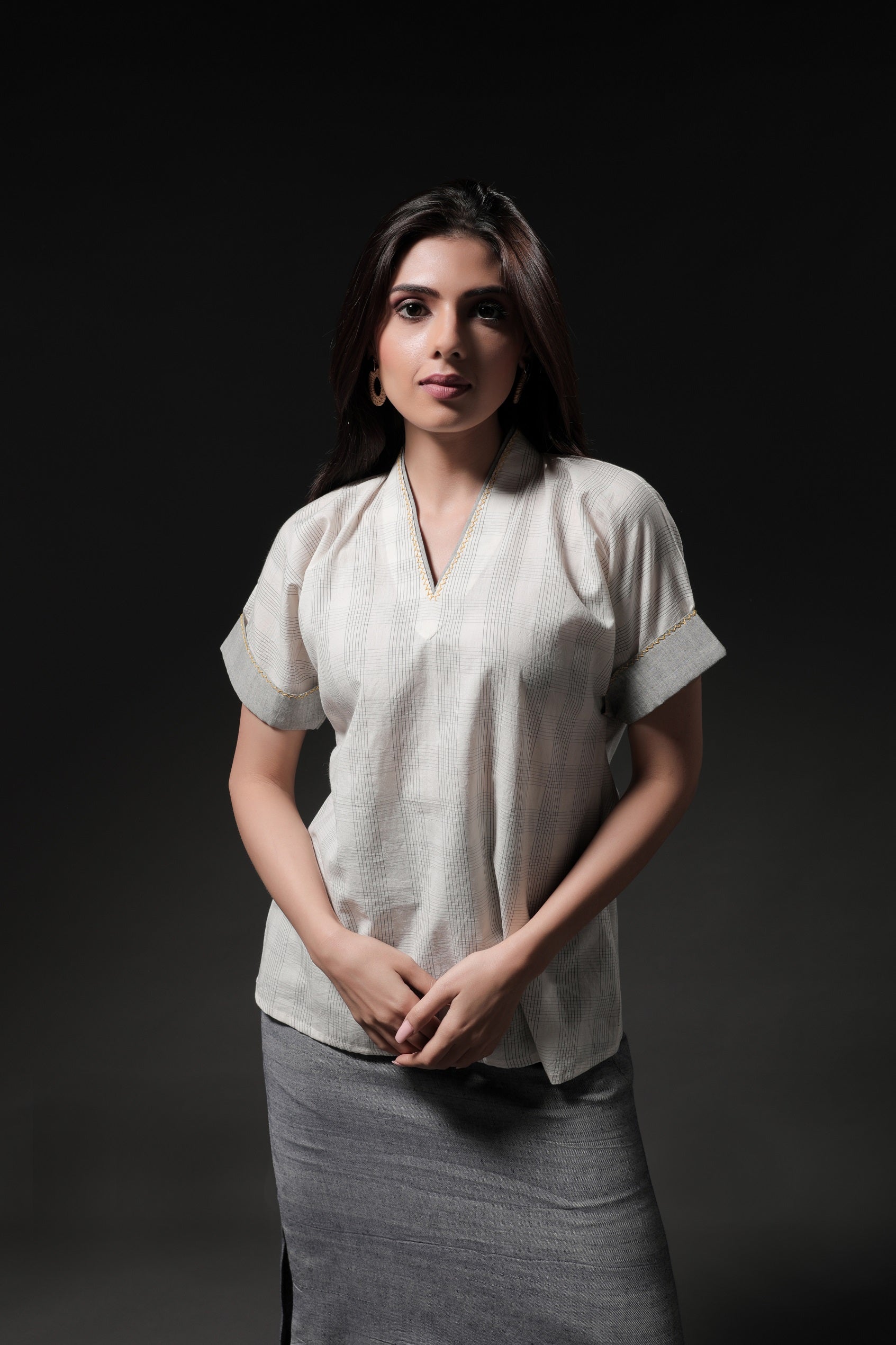 Orchid V-Neck Shirt - Front Image